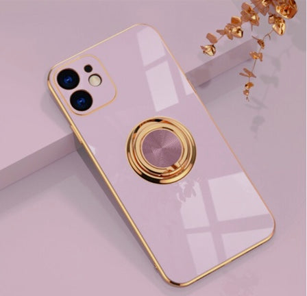 Coque de téléphone de luxe avec anneau plaqué royal pour iPhone