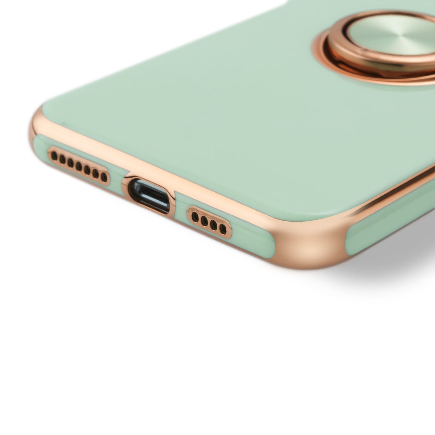 Coque de téléphone de luxe avec anneau plaqué royal pour iPhone