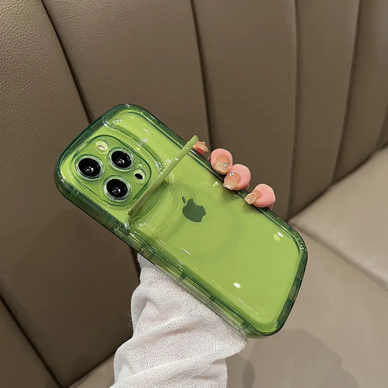 Support de téléphone pliable invisible | Anneau de support – Coque transparente pour iPhone