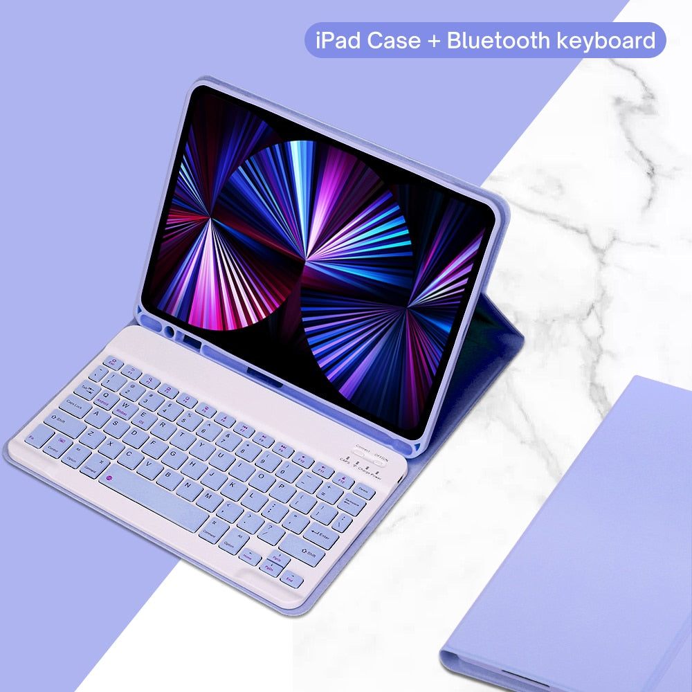 Étui iPad en cuir PU avec support et clavier