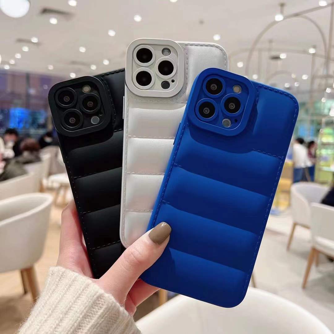 Coque en silicone souple à motif doudoune pour iPhone