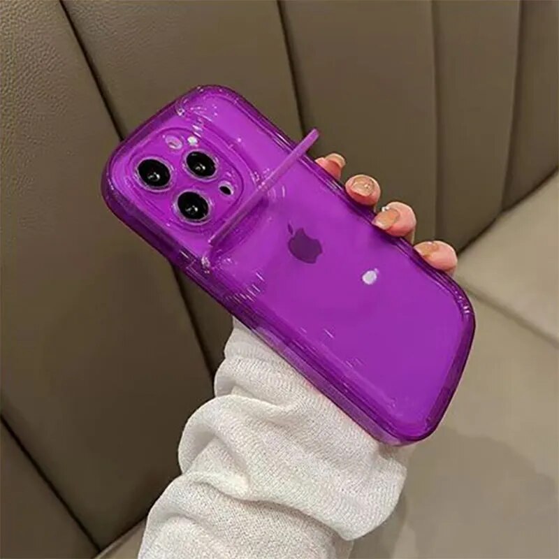 Support de téléphone pliable invisible | Anneau de support – Coque transparente pour iPhone