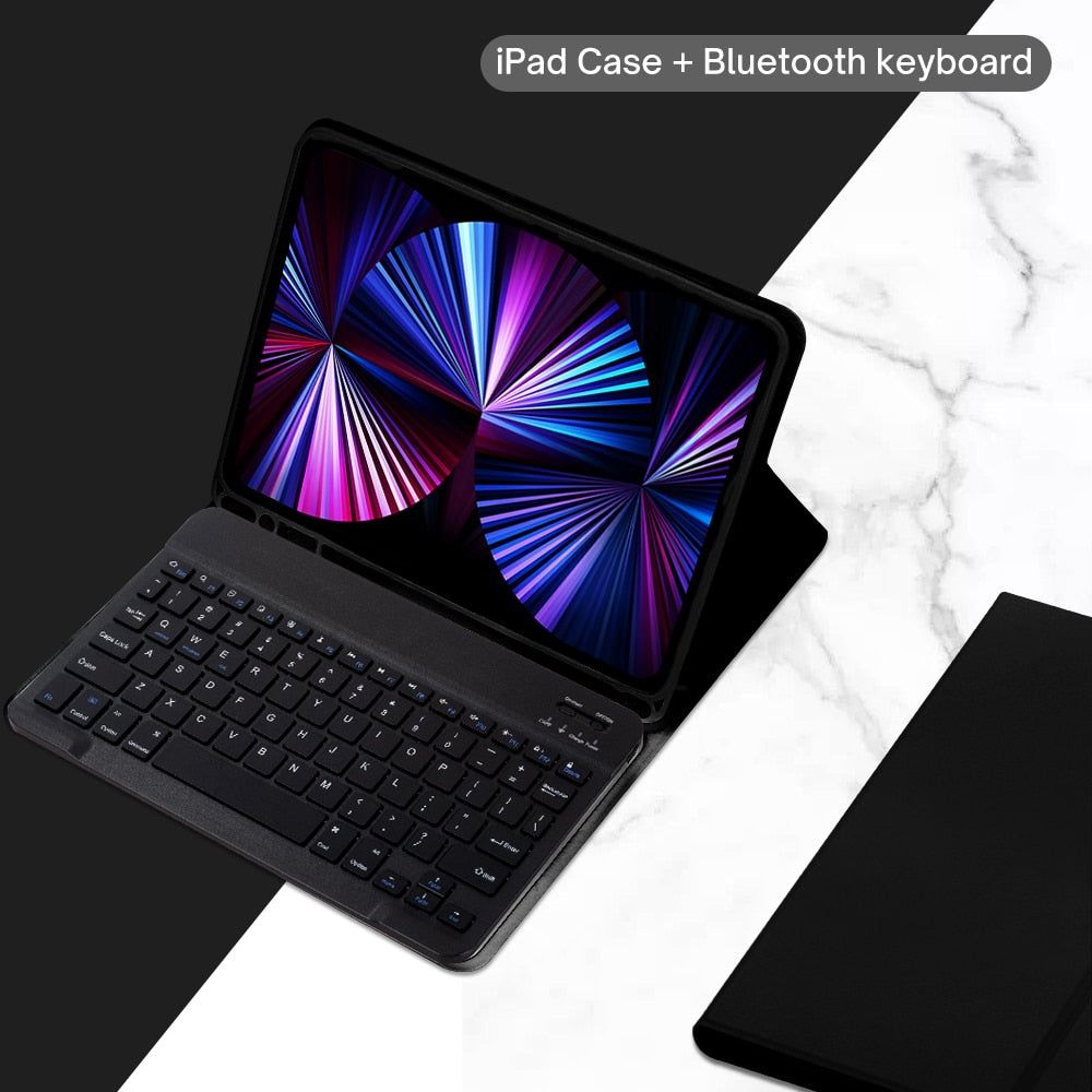 Étui iPad en cuir PU avec support et clavier