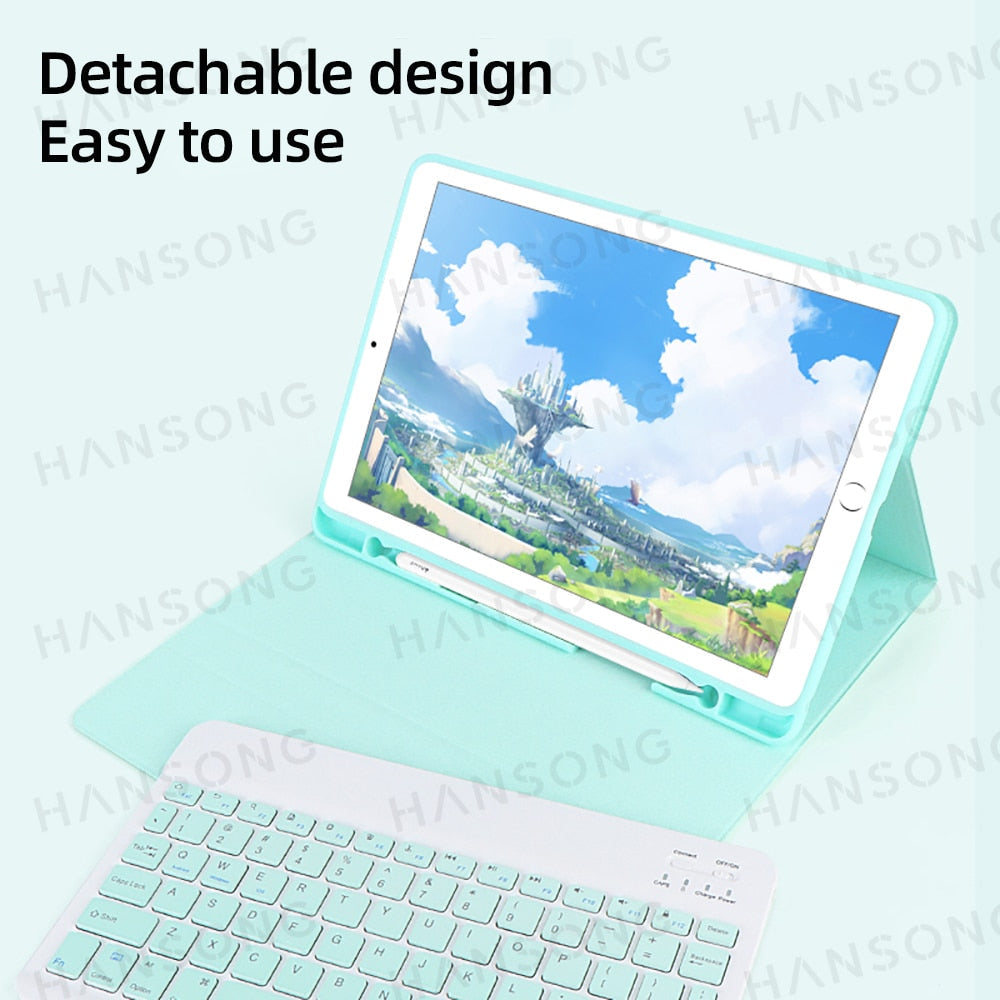 Étui iPad en cuir PU avec support et clavier
