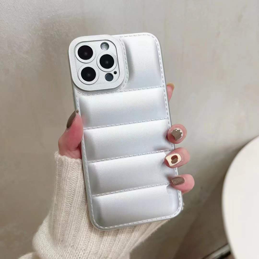 Coque en silicone souple à motif doudoune pour iPhone