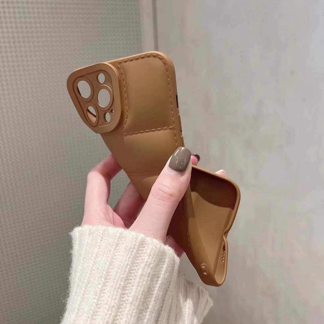 Coque en silicone souple à motif doudoune pour iPhone