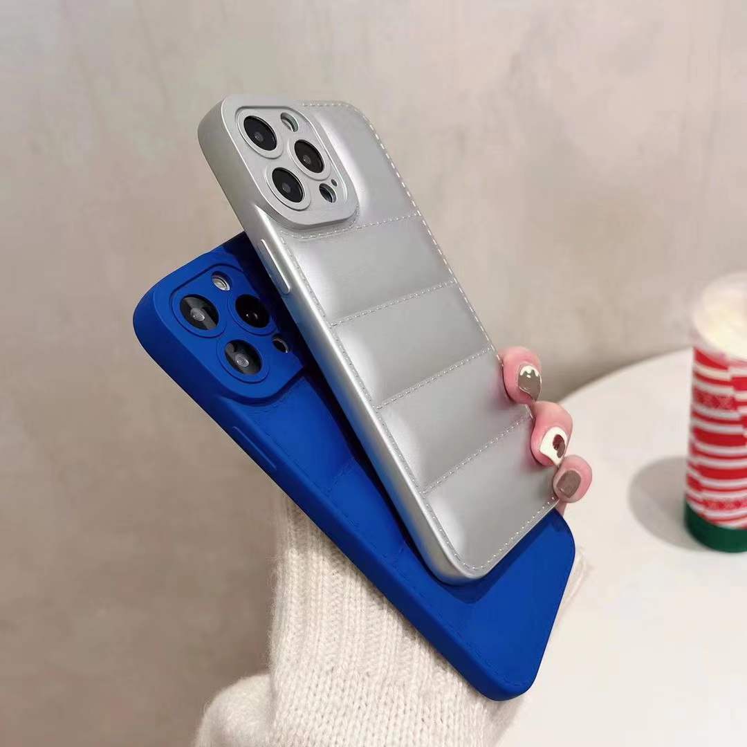 Coque en silicone souple à motif doudoune pour iPhone