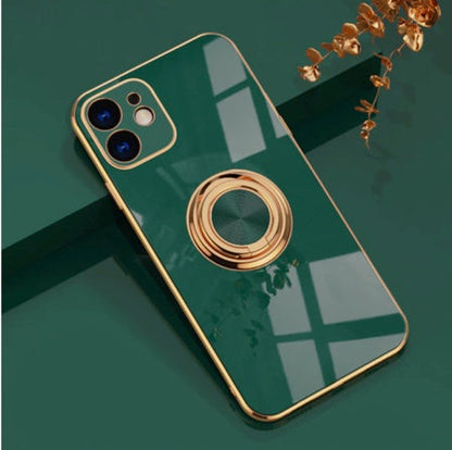 Coque de téléphone de luxe avec anneau plaqué royal pour iPhone