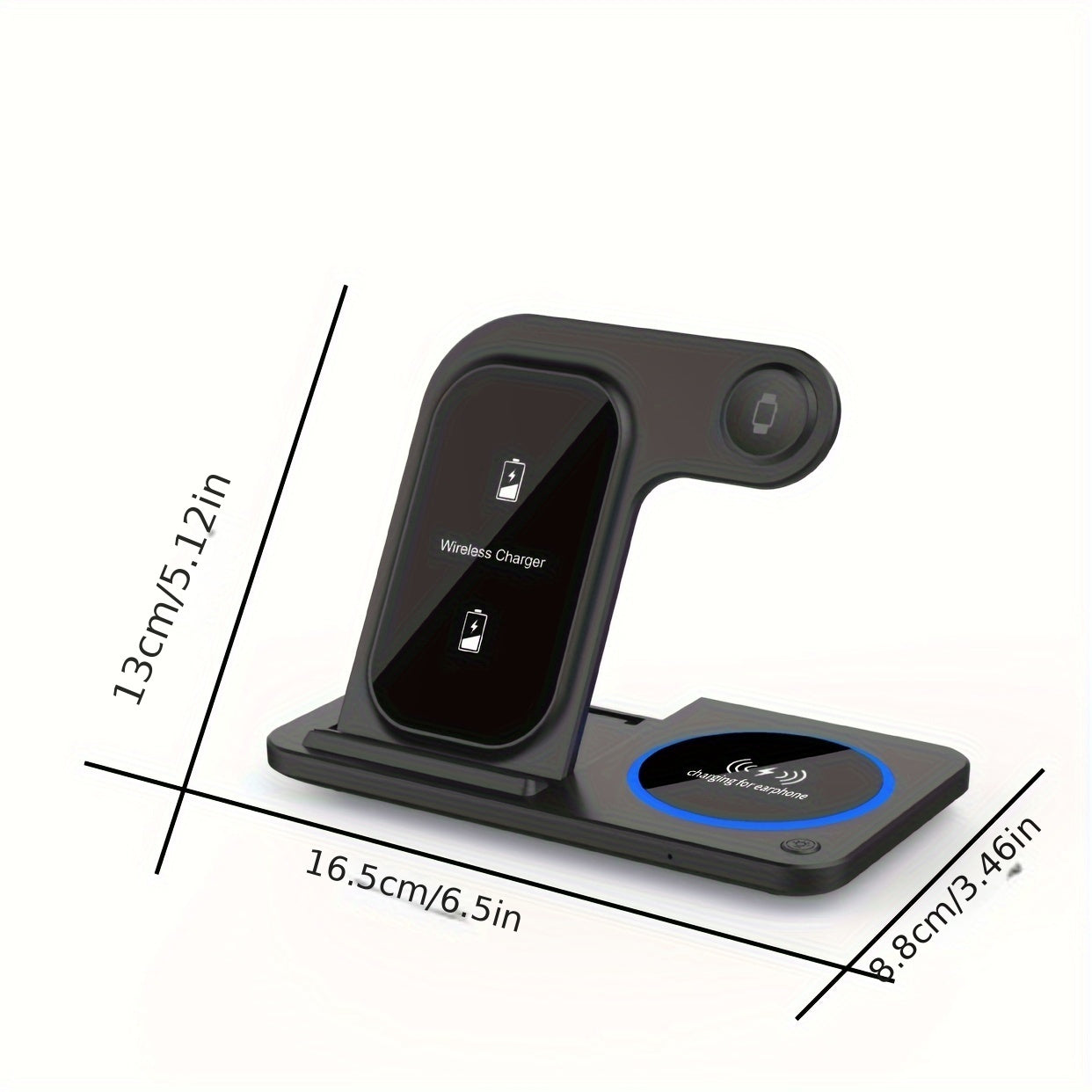 Chargeur sans fil pliable 3 en 1, station de charge rapide sans fil pour iPhone 15/14/13/12/11/Pro/Max/Mini/8/Plus/X/XR/XS/X/SE, pour iWatch Ultra2/Ultra/9/8/7/6/5/4/3/2/1/SE, pour AirPods 3/2/Pro2/Pr
