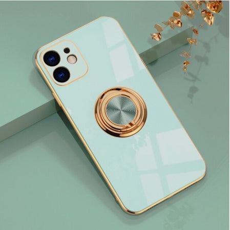 Coque de téléphone de luxe avec anneau plaqué royal pour iPhone