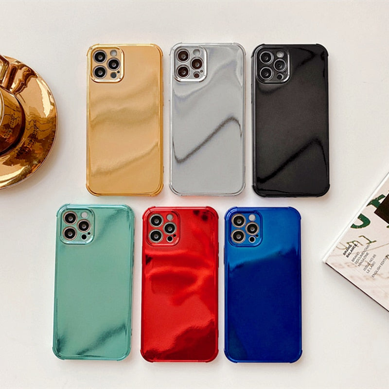Coque de téléphone plaquée brillante de luxe pour iPhone