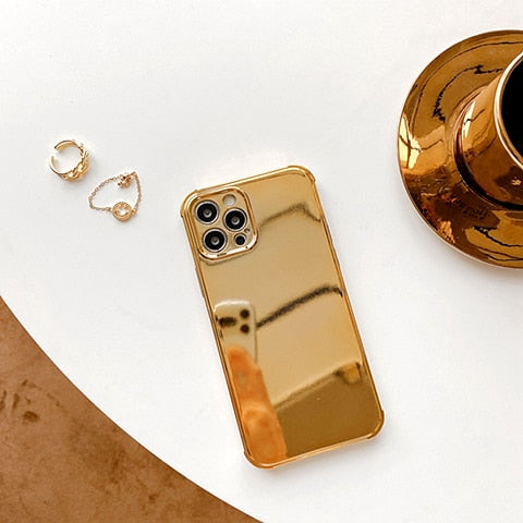 Coque de téléphone plaquée brillante de luxe pour iPhone