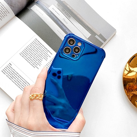 Coque de téléphone plaquée brillante de luxe pour iPhone