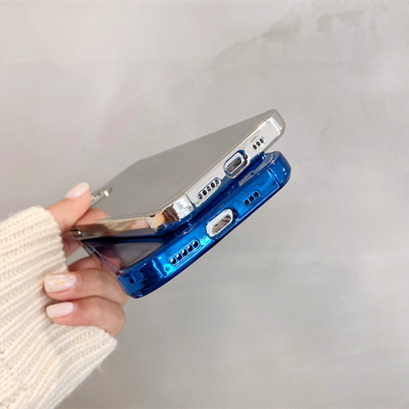 Coque de téléphone plaquée brillante de luxe pour iPhone