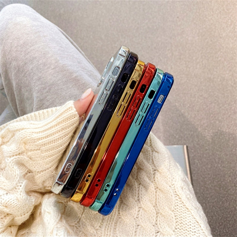 Coque de téléphone plaquée brillante de luxe pour iPhone