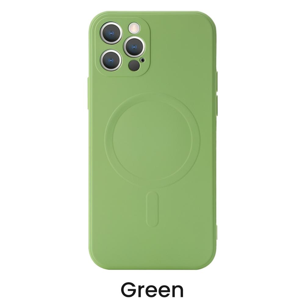 Coque en silicone liquide pour iPhone avec chargement magnétique sans fil (MagSafe)