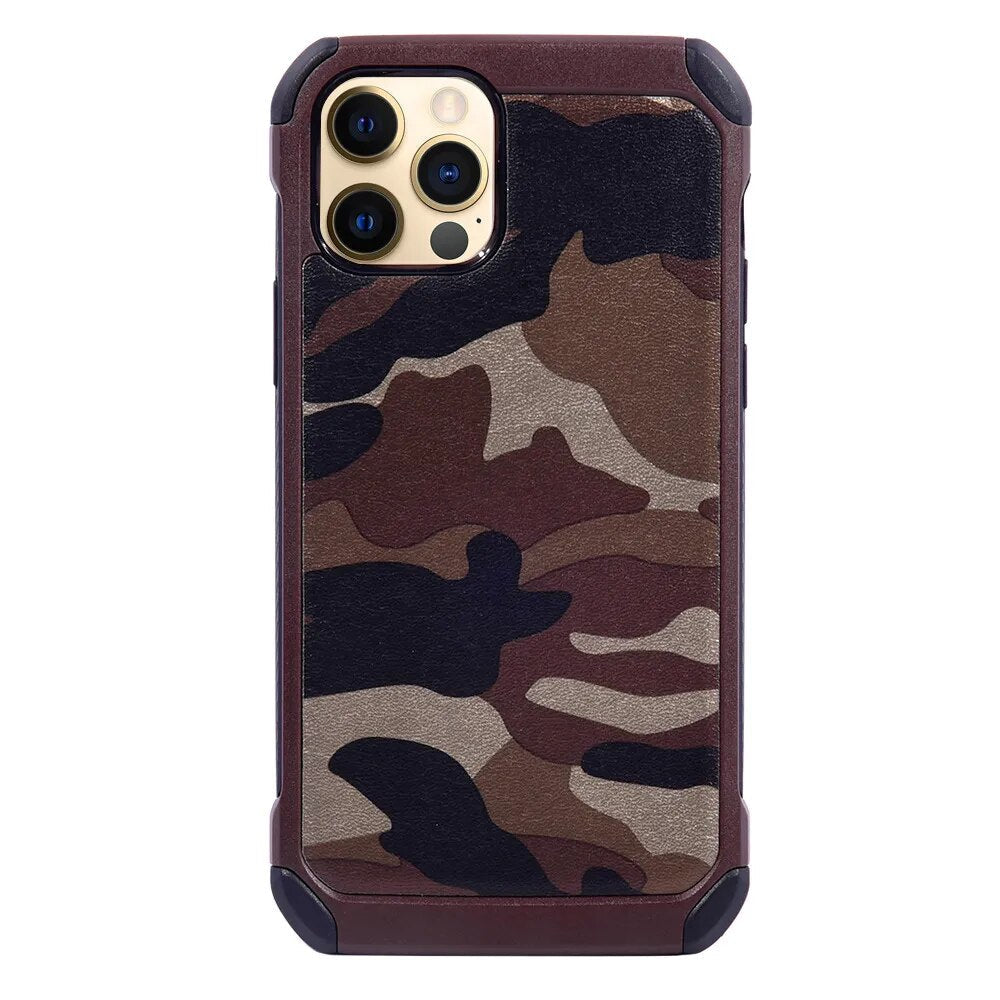 Coque antichoc en silicone TPU souple motif camouflage militaire pour iPhone