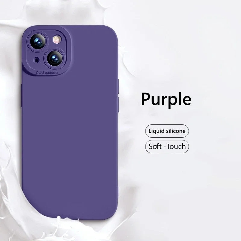 Coque intégrale en silicone liquide souple pour iPhone