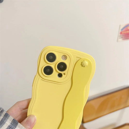 Wavy Edge Shockproof Wrist Strap Case For iPhone