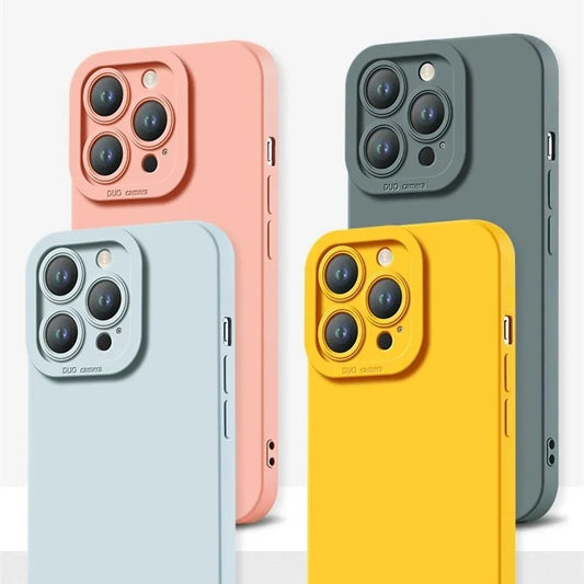 Coque intégrale en silicone liquide souple pour iPhone