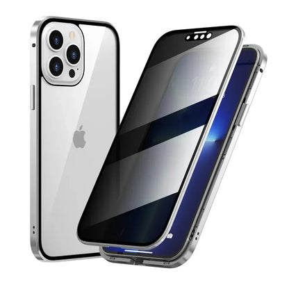 Étui Magnétique Double Face Anti-Regard pour iPhone 13 à 16 Pro Max | Protection Intégrale et Confidentialité