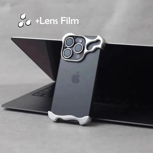 Coque iPhone 13-16 Pro Max en Alliage d'Aluminium de Luxe | Pare-Chocs Antichoc avec Protection d'Objectif