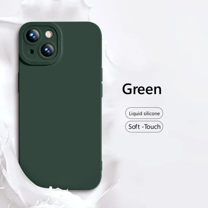Coque intégrale en silicone liquide souple pour iPhone