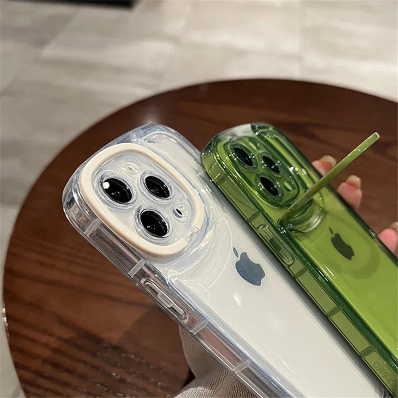 Support de téléphone pliable invisible | Anneau de support – Coque transparente pour iPhone