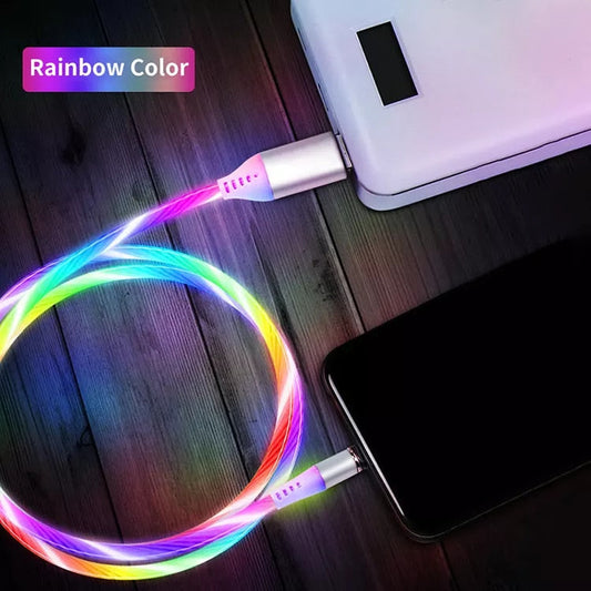 Câble de charge à lumière LED fluide pour iPhone Apple