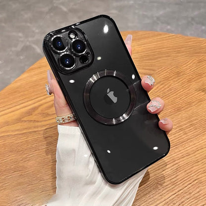 Coque de téléphone antichoc de luxe avec logo transparent pour iPhone