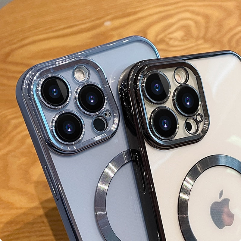 Coque de téléphone antichoc de luxe avec logo transparent pour iPhone