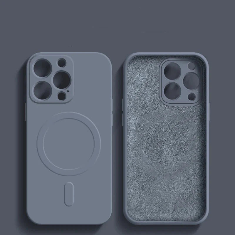 Coque magnétique en silicone liquide pour iPhone
