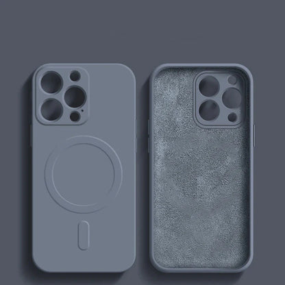 Coque magnétique en silicone liquide pour iPhone