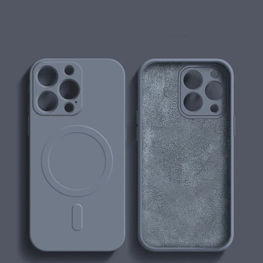 Coque magnétique en silicone liquide pour iPhone