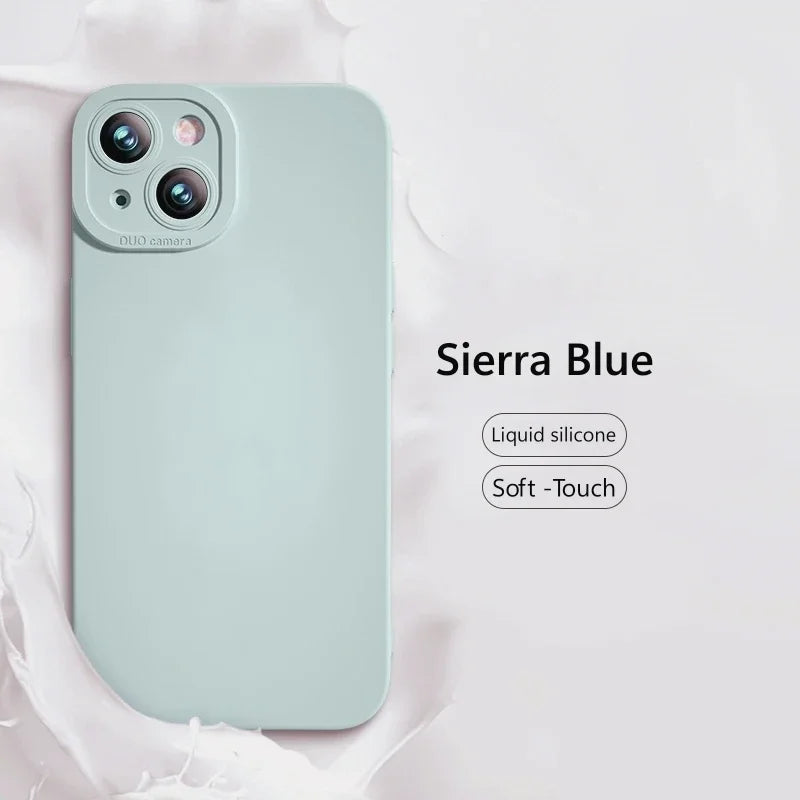 Coque intégrale en silicone liquide souple pour iPhone