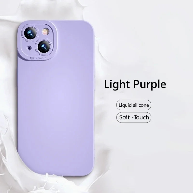 Coque intégrale en silicone liquide souple pour iPhone