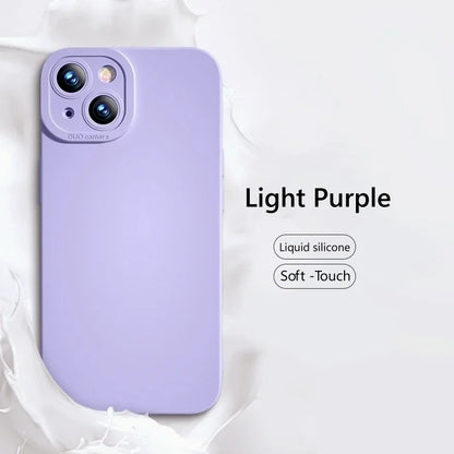 Coque intégrale en silicone liquide souple pour iPhone