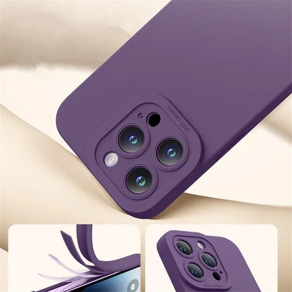 Coque intégrale en silicone liquide souple pour iPhone