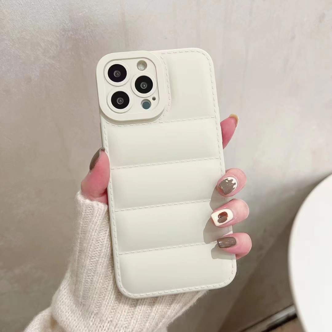 Coque en silicone souple à motif doudoune pour iPhone