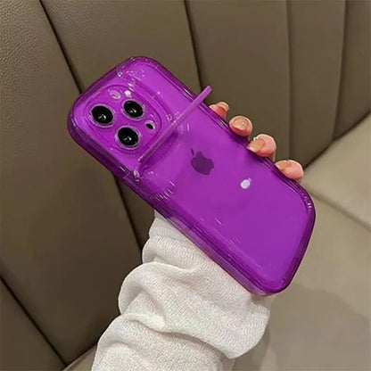 Support de téléphone pliable invisible | Anneau de support – Coque transparente pour iPhone