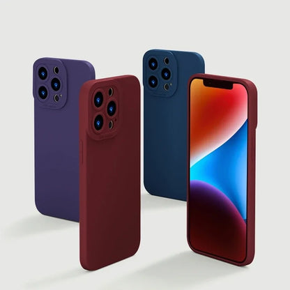 Coque intégrale en silicone liquide souple pour iPhone