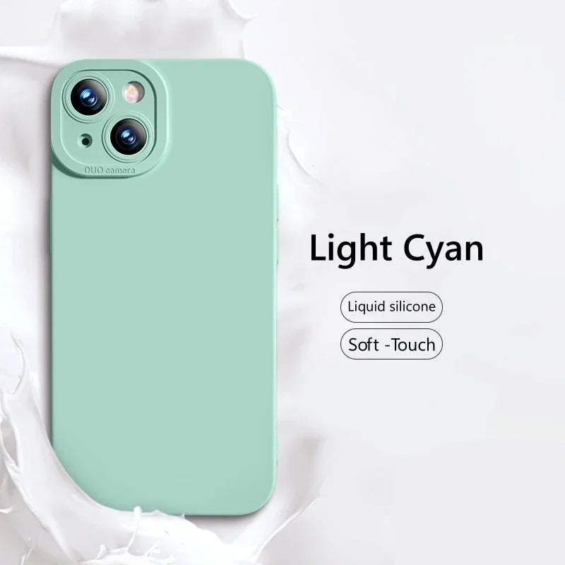 Coque intégrale en silicone liquide souple pour iPhone