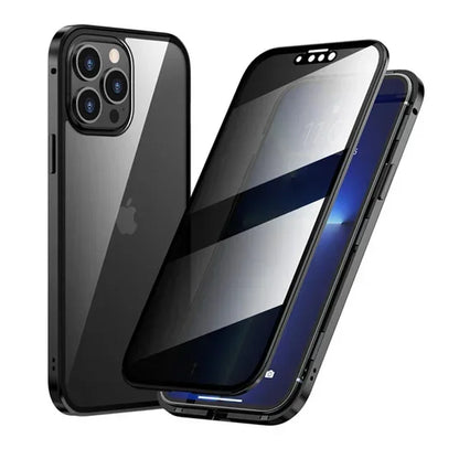 Étui Magnétique Double Face Anti-Regard pour iPhone 13 à 16 Pro Max | Protection Intégrale et Confidentialité