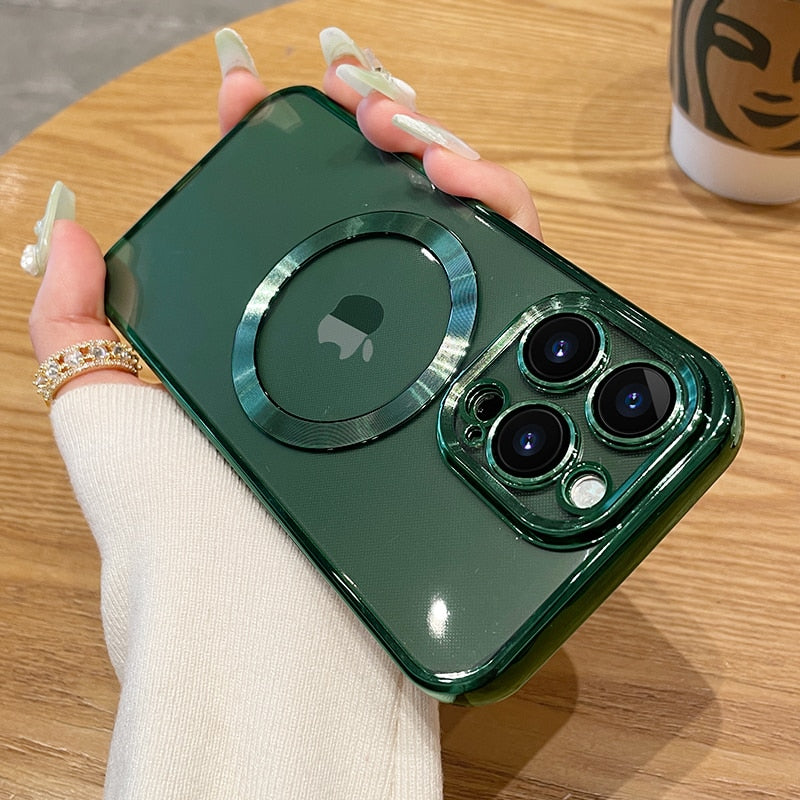 Coque de téléphone antichoc de luxe avec logo transparent pour iPhone