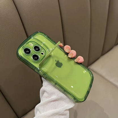 Support de téléphone pliable invisible | Anneau de support – Coque transparente pour iPhone
