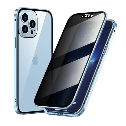 Étui Magnétique Double Face Anti-Regard pour iPhone 13 à 16 Pro Max | Protection Intégrale et Confidentialité