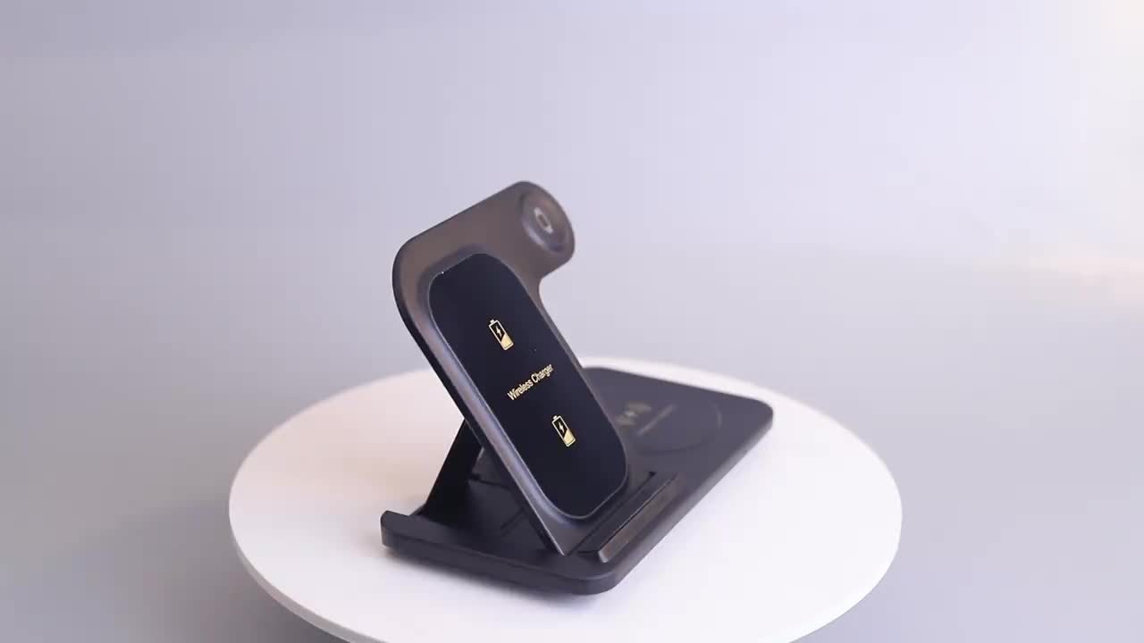 Chargeur sans fil pliable 3 en 1, station de charge rapide sans fil pour iPhone 15/14/13/12/11/Pro/Max/Mini/8/Plus/X/XR/XS/X/SE, pour iWatch Ultra2/Ultra/9/8/7/6/5/4/3/2/1/SE, pour AirPods 3/2/Pro2/Pr