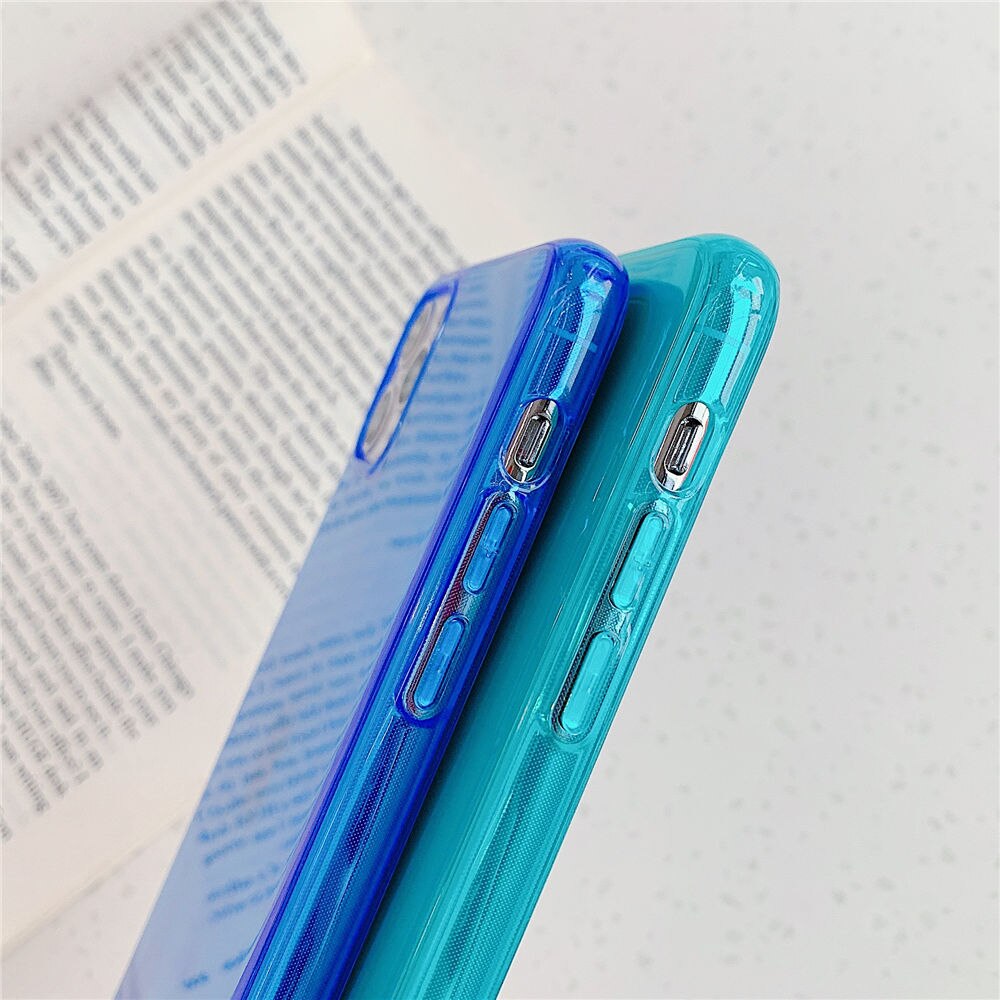 Coque de téléphone transparente de couleur unie fluorescente