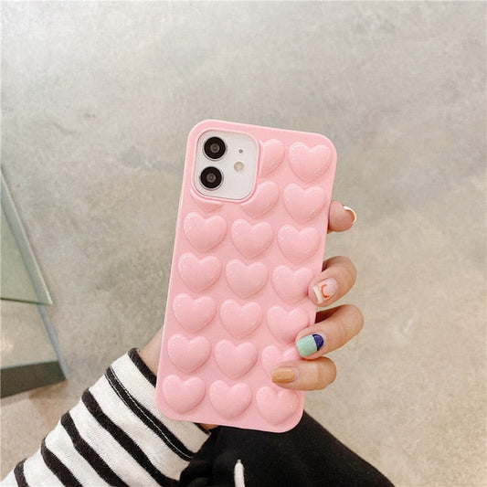 Coque de téléphone 3D Love Heart pour iPhone