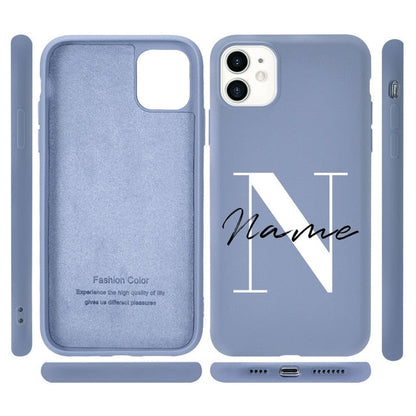 Coque de téléphone en silicone personnalisée avec majuscules et nom pour iPhone